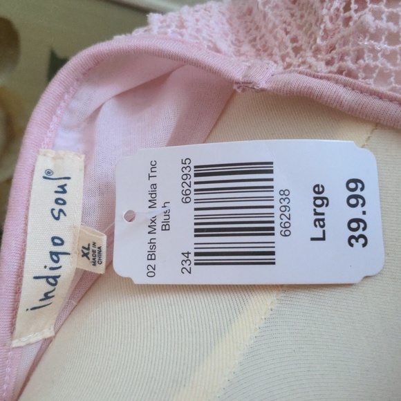 Indigo Soul Pink Lace Top XL - Picture 2 of 9